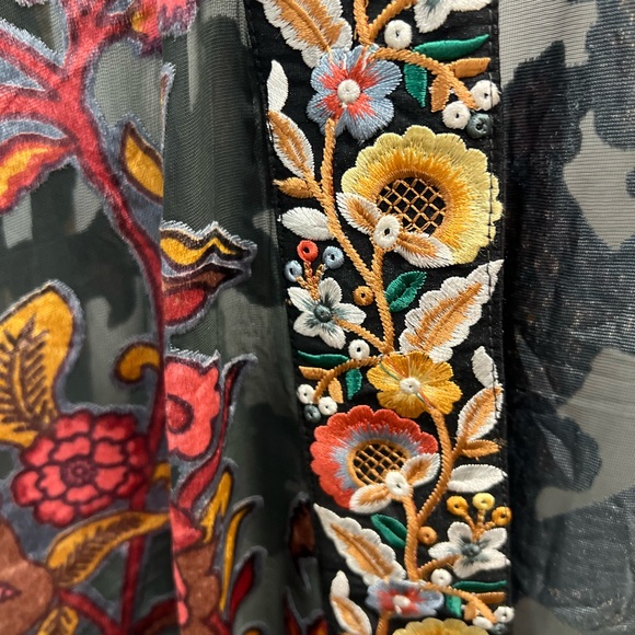 ARATTA Silent Journey French Riviera Embroidered Floral Kimono O/S - Picture 15 of 16